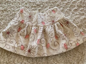 Falda de terciopelo Koala niños niñas beige marrón rosa flores 2T - Imagen 1 de 8