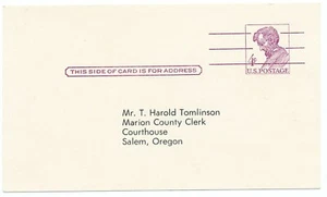 USA 1962 Precancel Postal Stationery Card Cover #UX48 Salem Oregon - Bild 1 von 2