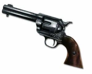 REVÓLVER PISTOLA DEL VIEJO OESTE VISTA LATERAL 17" RESISTENTE HECHO EN EE. UU. LETRERO DE DECORACIÓN DE METAL - Imagen 1 de 1