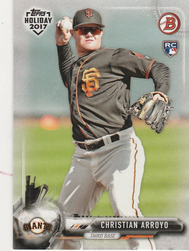 2017 TOPPS HOLIDAY BOWMAN CHRISTIAN ARROYO 3B RAYS ROOKIE #TH-CA HOT! - Image 1 of 1
