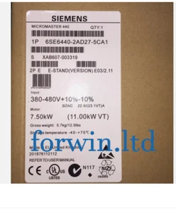 Unidad inversora SIEMENS 6SE6440-2AD27-5CA1 6SE6 440-2AD27-5CA1 nueva en caja - Imagen 1 de 2
