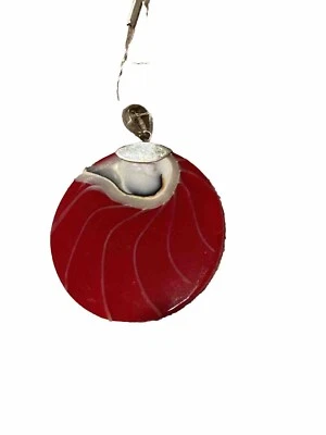 "Colgante de colección concha Nautilus roja fianza esterlina tono plata cadena 23""" Foto 1 de 4