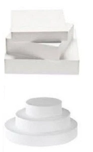 FORME IN POLISTIROLO PER TORTE PASTICCERIA 3 BASI QUADRATE CM 40 30 20 x 5 H - Imagen 1 de 1