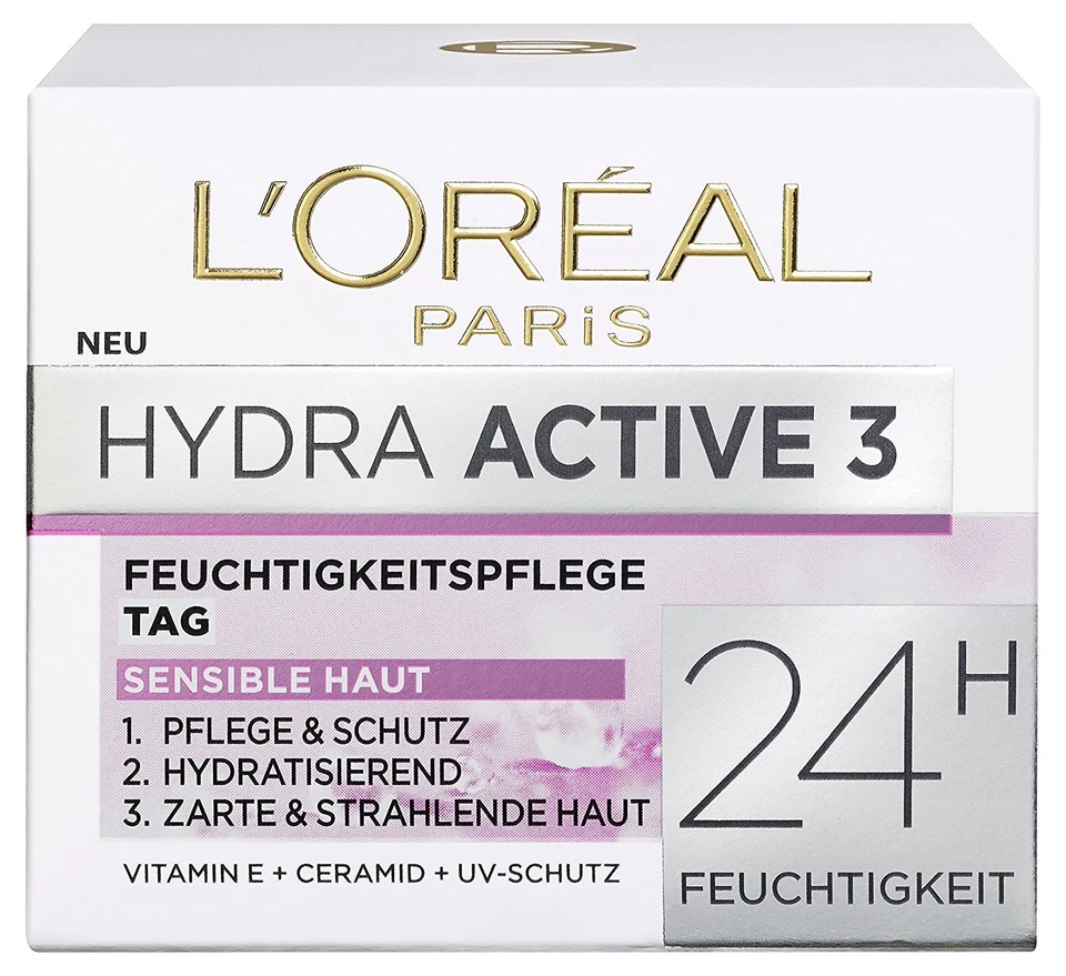 L'Oreal Paris Hydra Active 3 Tagespflege, spendet intensiv Feuchtigkeit, 50 ml - Bild 1 von 1