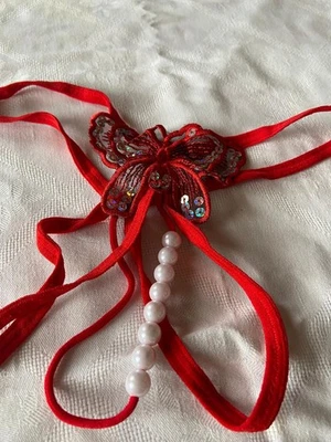 Sexy Damen rote Spitzenähnliche Tanga Sexy Dessous für Modebewusste overt OVP - Bild 1 von 2