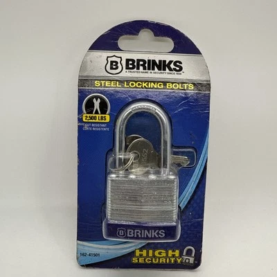 BRINKS 162-41501 Steel Padlock, 2500 Lb Cut Resistance - Image 1 of 4