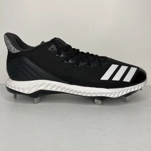 Adidas Baseball Cleats Mens 13 Icon Bounce CG5241 Black White Lace Up Low Top - Picture 1 of 13