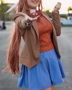 Doki doki literature club ddlc cosplay school uniform Monika yuri sayori natsuki - Picture 1 of 7