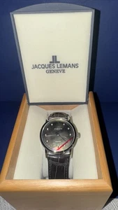 New!! Men’s Jacques Lemans Geneve Dark Grey Automatic Watch - Picture 1 of 8
