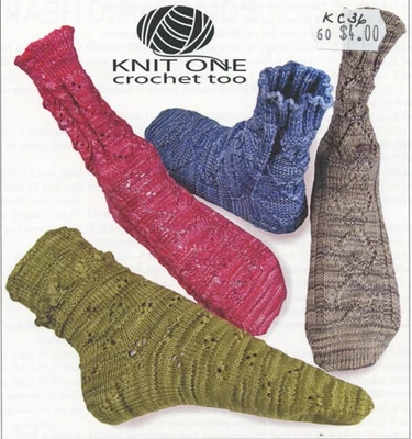 K1C2 Knit One Crochet Too Knitting Pattern 1682 Texas Hold'Em Socks - 4 Suits - Image 1 of 3