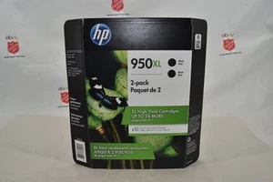 HP 950XL Black Printer Cartridges 2-Pack NEW Sealed (4476A) - Picture 1 of 2