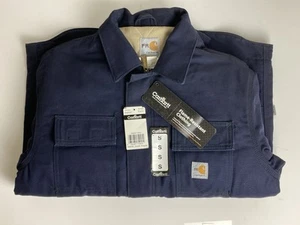 Carhartt FR J003 Fire Resistant Jacket-Mens Small-Blue-Lanyard Access-Light Use! - Picture 1 of 9