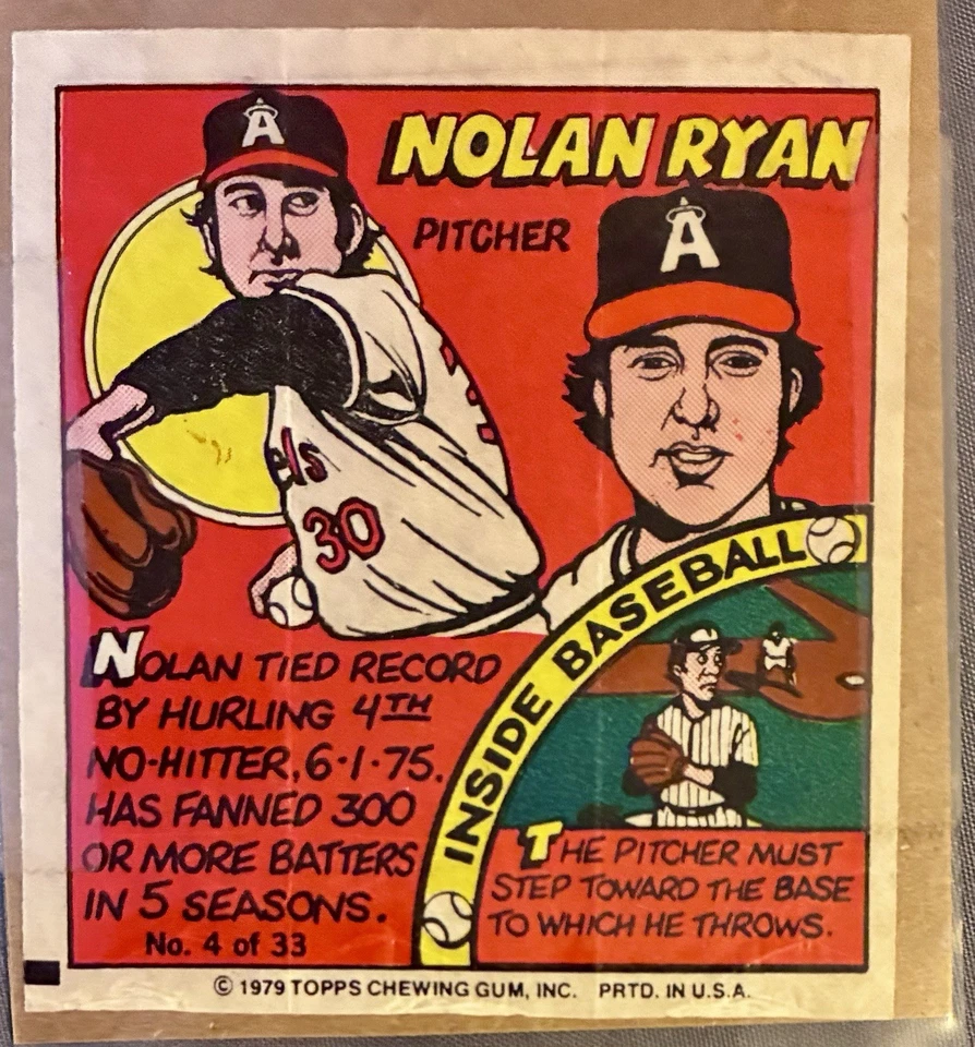 Nolan Ryan 1979 Topps Bazooka Baseball Comic Chewing Gum Portrait Wrapper - Image 1 of 1