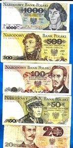 Poland X 3 Banknotes 10000 + 5000 + 2000  Zlotych VF - Picture 1 of 2