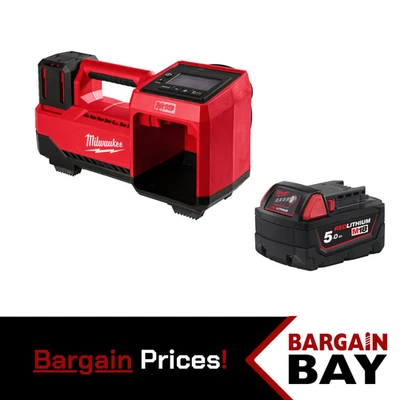 Milwaukee M18 Tyre Inflator Bare Unit + 5ah Battery - Image 1 of 4
