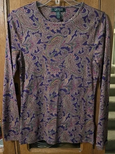 Camisa Pullover Lauren Ralph Lauren Para Mujer Algodón Cachemira Talla M - Imagen 1 de 8