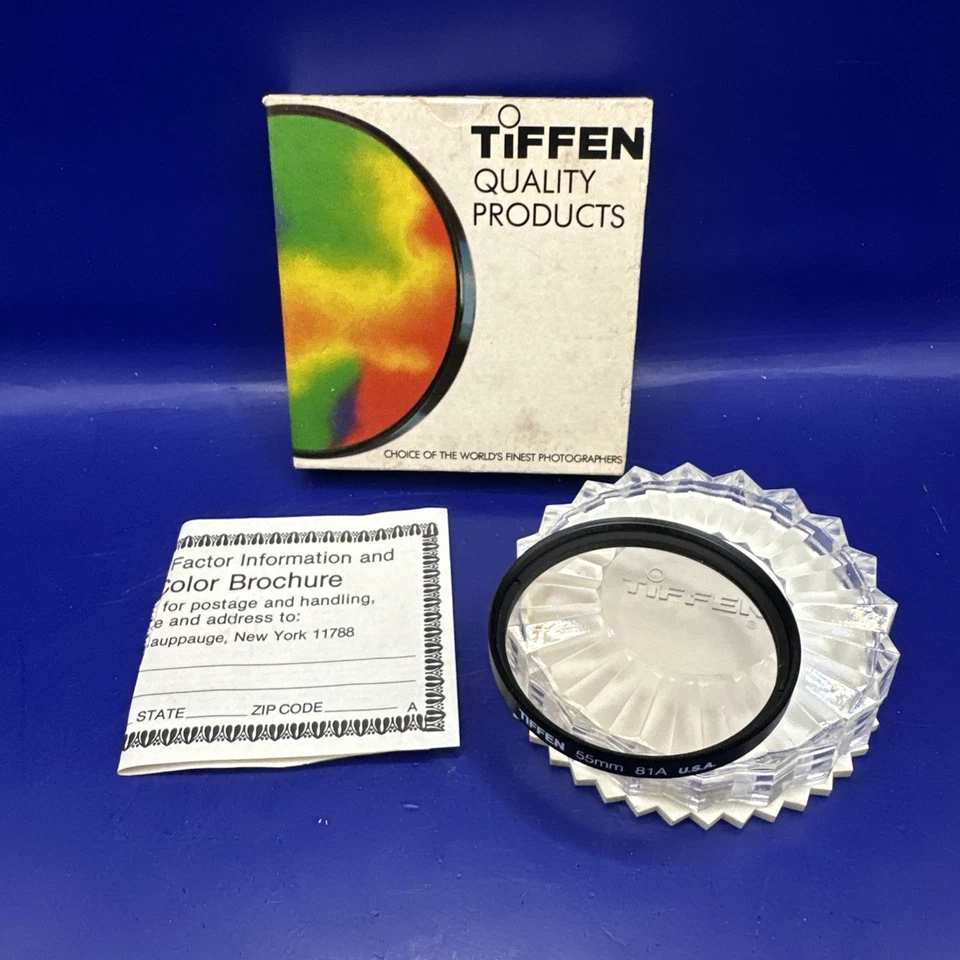 NOS TIFFEN 55mm Photography Sepia Lens Filter - 81A, USA Threaded W/ Case - Image 1 of 4