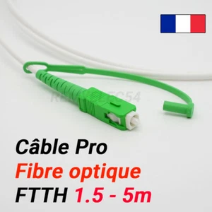 Câble fibre optique 1.5m 5m SC-APC Jarretière FTTH pour Orange Bouygues SFR Box - Zdjęcie 1 z 5