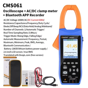 Osciloscopio digital amperímetro pinza corriente AC/DC Owon CMS101 1000A con Bluetoot - Imagen 1 de 14