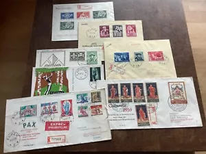 Bélgica Años 50 6 FDC + 1 Juego Carta. - Imagen 1 de 1