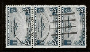 C20 STRIP OF 3 WITH S.O.N. FIRST DAY CANCEL, FREE SHIPPING IN USA - Picture 1 of 1