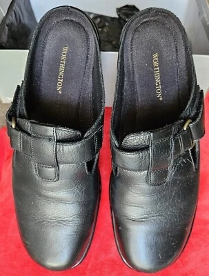 全新无标签* 女式 Worthington 皮革懒人凉鞋扣鞋 024 231 Gretchen  — 第 1/4 张图片