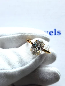 3 Carat IGI H-VS1 Oval Lab Grown Diamond Solitaire Engagement Ring 14k Gold - Picture 1 of 16