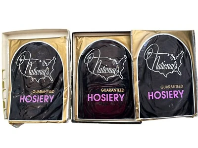 Medias altas hasta el muslo 3 Pr NOS años 70 A 787 beige neutro sin costuras Nacionales de colección Foto 1 de 4