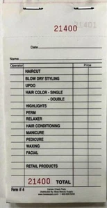 CAMEO BARBER , BEAUTY SALON RECEIPT CHECK PADS - Picture 1 of 1