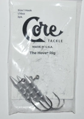 Core Tackle The Hover Rig cabeza de gancho cabeza de jighead sin pintar tamaño 1 gancho 1/16 oz Foto 1 de 2