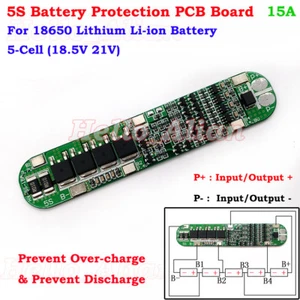 5S 15A 18.5V 21V Lithium Li-ion Lipo 18650 Battery BMS Charger Protection Board - Picture 1 of 5