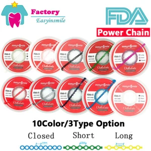 Dental Orthodontic Power Chain Braces Band Super Elastic Short/Long/Close 15Feet - Picture 1 of 15