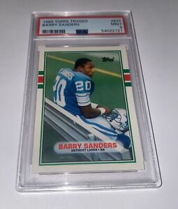 1989 Topps Traded Barry Sanders Rookie Card RC #83T PSA 9 MINT Detroit Lions (b)