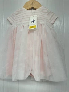 Petit Bateau Baby Girls Pink White Dress 6 Months - Picture 1 of 6