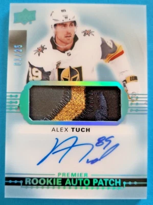 2017-18 Alex Tuch Upper Deck Premier Rookie Auto Jersey Patch RC Autograph /25 - Image 1 of 2
