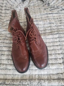 Delli Aldo M828 Men's Western Style Wing-Tip 6 Inch Tall Oxford size 9 - Picture 1 of 7