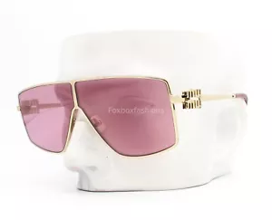 Gafas de sol Miu Miu SMU 51Z ZVN-50D protector dorado pálido rosa oscuro espejo con estuche - Imagen 1 de 9