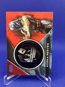 2021 Topps The Mandalorian Red Parallel Button MC-KTW Koska Reeves SN# 61/99