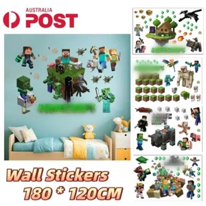 Steve 3D Wall Stickers Removable Kids Gaming Bedroom Art Decal Mural Waterproof - Picture 1 of 18
