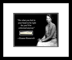 Eleanor Roosevelt Signature Cut Museum gerahmt bereit zum Ausstellen - Bild 1 von 3