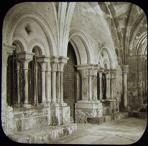 Linterna Mágica de Cristal Diapositiva CATEDRAL DE TARRAGONA SALA CAPITULAR C1890 FOTO ESPAÑA - Imagen 1 de 2