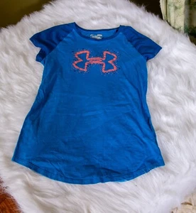 Under Armour Heatgear Youth Girls Large (YLG/JG/G) Loose Blue Tank Top - Bild 1 von 6