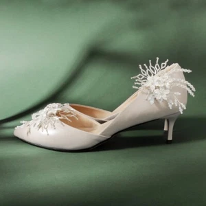 2x DIY Wedding Shoes Fairy Shoe Flower Shoe Clip Charm Buckle Beaded Decor Craft - Picture 1 of 6