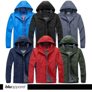 Men's Shower Proof Rain Jacket Walking Hiking Everyday wear Jacket Spring Jacket - Picture 1 of 40