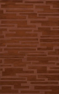 Red Transitional Hand Hooked Squares Rectangles Boxes Area Rug Patchwork DV6 - Picture 1 of 35