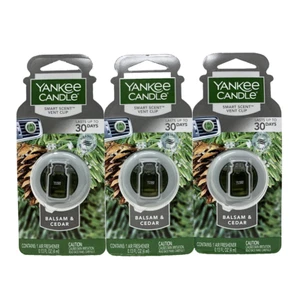 Lot of 3 Yankee Candle Balsam & Cedar Smart Scent Vent Clip Car Air Freshener - Picture 1 of 1