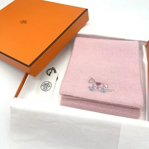 Silenciador bebé HERMES cachemir rosa 100% auténtico de Japón - Imagen 1 de 12