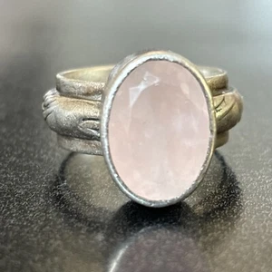 Silpada Vintage Sterling Silver Rose Quartz Statement Ring Size 6.75 - Picture 1 of 17
