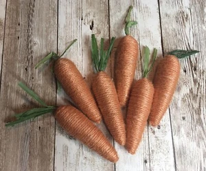 New Set of 6 Jute Twine 4” Carrots Bowl Filler Tiered Tray Décor Easter Crafts - Picture 1 of 3