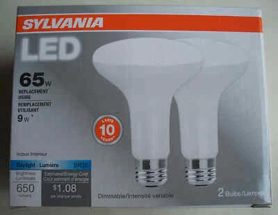 Sylvania LED 2 Pack 65W/9W BR30 Daylight 5000K - Dimmable - 739569 - Save on 2+ - Image 1 of 2
